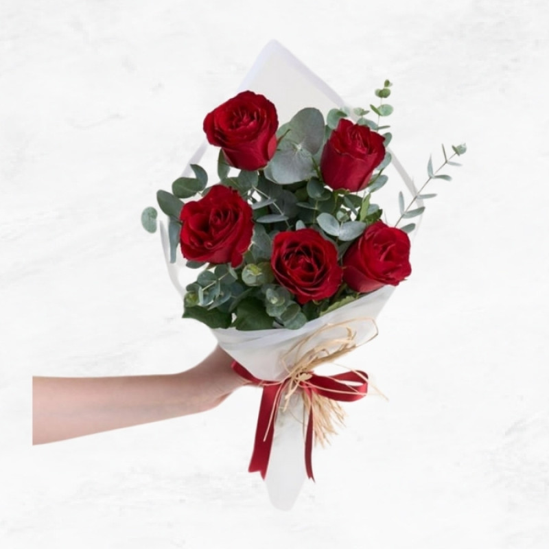 5li Kırmızı Gül Buketi